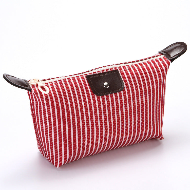 Vanitie Bags Striped Foldable Cosmetics and Toiletries Travel Bag