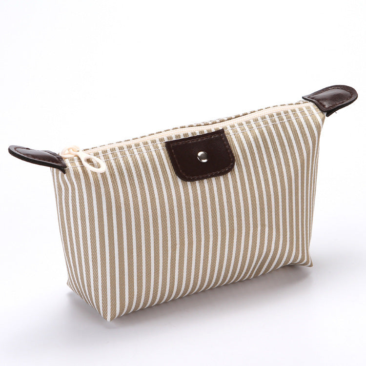 Vanitie Bags Striped Foldable Cosmetics and Toiletries Travel Bag